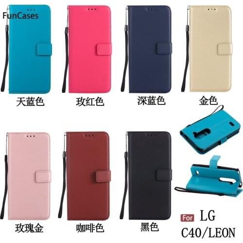 Hot Flip Phone Case sFor Estuche LG C50 Card slot Case Coverage Glossy Holsters Clips Case For LG Leon C40 Y50 Kryt Cellular Bag