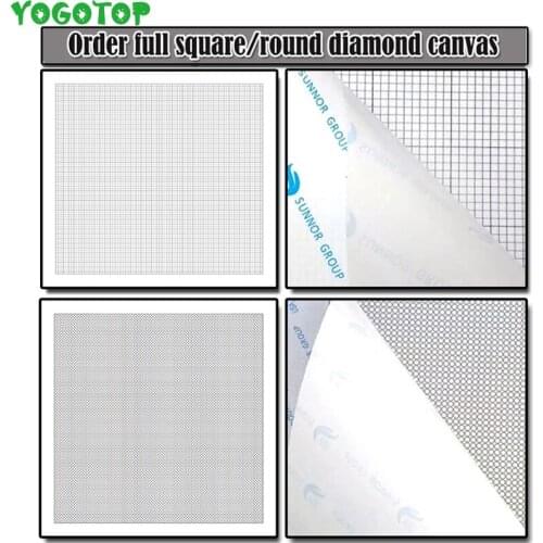 Blank Grid diamond painting square Round drill Canvas Empty Canvas Markings Canvas With Glue Diamond Painting Adhesive
