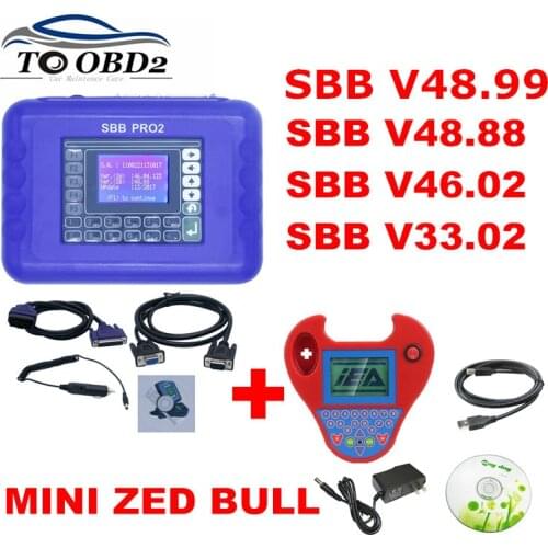 2020 SBB Pro2 V48.88 V48.99 V33.02 V46.02+ Mini Zedbull Auto Key Programmer SBB 48.88 48.99 Version Zed Bull OBD2 Key Maker