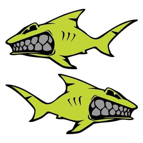 High Quality Car Styling Sticker Neon Fluorescent Shark Multi Colors Car Motorcycle Stickers Waterproof Decals Apply To Car Door