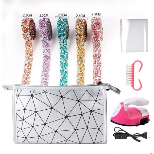 2.5cm Strass Crystal Rhinestone Ribbon Self Adhesive Sparkling Hotfix Rhinestone Ribbon for Wedding Party Handbags Decorations