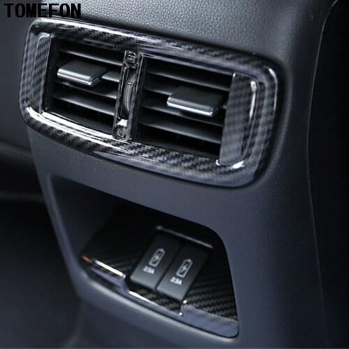 TOMEFON For Honda CRV CR-V 2017 2018 ABS Carbon Fiber or Chrome Matte Rear Air AC Vent Outlet Cover Frame Inerior Accessories