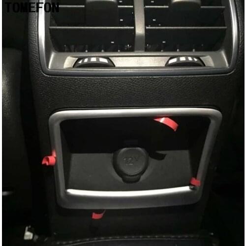 TOMEFON For PEUGEOT 308 2014 2015 2016 ABS Chrome Rear Tail Seat Armrest Cigarrete Lighter Usb Accessories Trim Car Auto Styling
