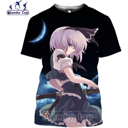 Mamba Top Japan Anime Touhou Project T Shirt 3D Hentai Girl Tees Mens T-shirts Saigyouji Yuyuko Women Men Tshirt Funny Clothing