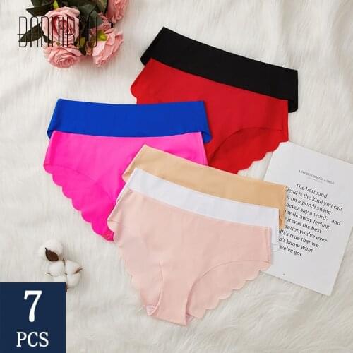 BANNIROU 7 Pcs Wholesale Seamless Panties For Woman Sports Underwear Sexy Briefs Solid Female Underwear For Women Free Shipping