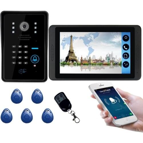 WiFi Video Intercom 7 Inch Video Doorbell System with Indoor LCD Monitor Outdoor Video Camera Doorbell Wired/wifi Home Intercom