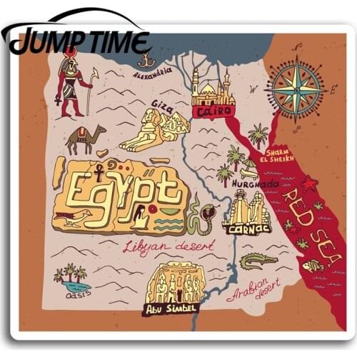 Jump Time for Egypt Cairo Giza Fun Map Vinyl Stickers Sticker Laptop Luggage Car Bumper Decal Waterproof Car Accessories