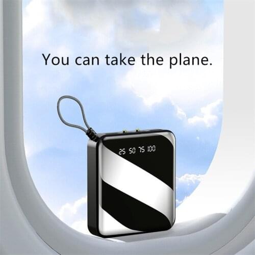 30000mah Mini Power Bank Powerbank Xiaomi IPhone Portable External Battery Powerbank With LED Flashlight Digital Display