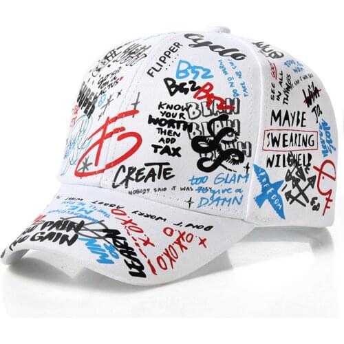 High quality Graffiti baseball cap for kids cotton adjustable fashion children snapback hat curved sun hats all matched