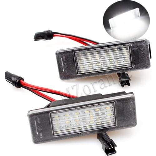 1 Pair LED Car License Number Plate Light For Nissan Qashqai Pathfinder R51 JUKE Primera P12 X-trail White Number License lamp