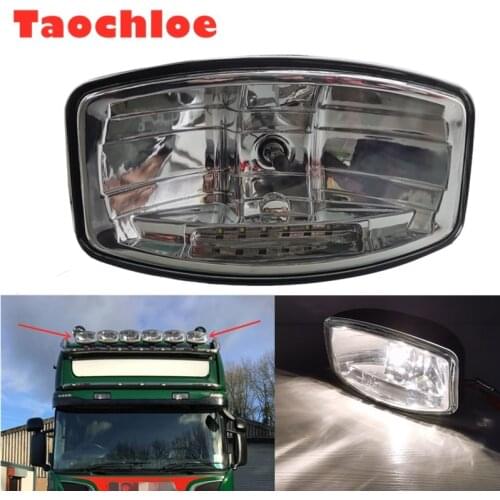 1pc 9inch 70W 24v Driving Light with LED +H7 24v bulbs For Volvo 24v Truck Front fog lights 24v For Scania truck trailer