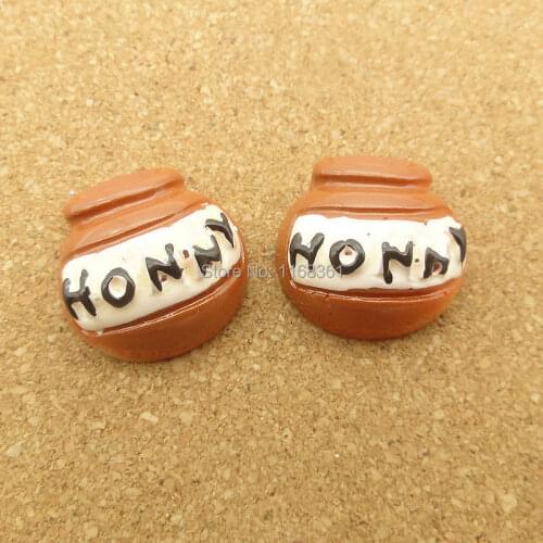 1pcs/lot Flat back resin simulation food brown honey pot cup 17mm Cabochons Scrapbook for DIY phone case decoration C403-11