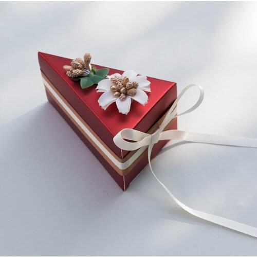 10*6*5.5cm Sweet Wedding Candy Box with Flower Bow Tie Cake Shape Candy Box Gifts Organizer Box for Wedding Favors Sugar Case