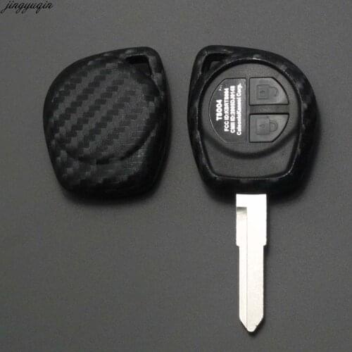 10pcs 2 Buttons Carbon Silicone Car Key Cover Case For SUZUKI SX4 SWIFT LIANA VITARA JIMNY ALTO IGNIS ESTEEM Remote Protector