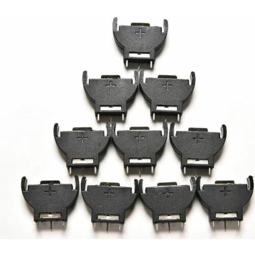 10pcs CR2032 Half-Round Lithium Button Cell Coin Battery Box Holder Case CR 2032 Batteries Holder Socket 3 PIN