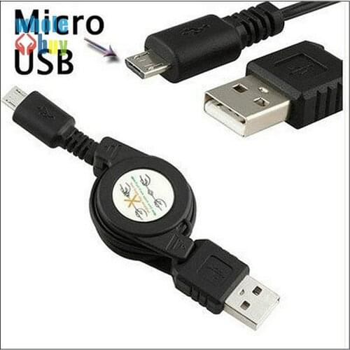 100pcs/lot Black Retractable Micro USB Data Sync Charger Cable tape style For HTC Blackberry Sumsang Galaxy S2 i9100