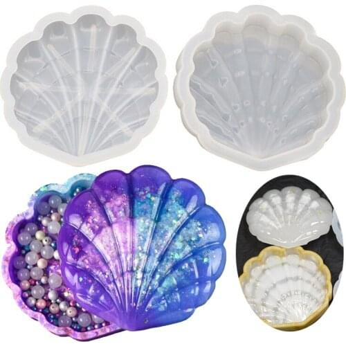 DIY 3D Shell Storage Box Silicone Concrete Mold for Handmade Making Box Jewelry Container Molds Bathroom Soap Dish Mold