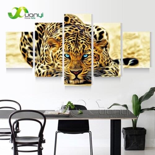 5 Plane Art Print Abstract Oil Painting Leopards Modern Home Decor Wall Art Canvas Animal Picture Canvas Print Unframed PR1247