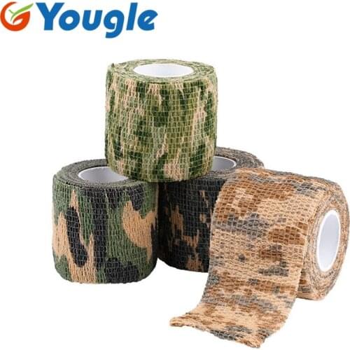 5pcs YOUGLE Cool 5cmx4.5m Army Camo Outdoor Hunting Shooting Tool Camouflage Stealth Tape Waterproof Wrap Durable