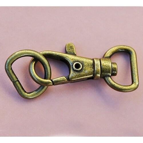50 of 1.5 inch with 1/2 inch Loop End Anti Brass Swivel Clasps Lobster Claw Hooks and 50 of 1/2 inch Anti Brass D-rings