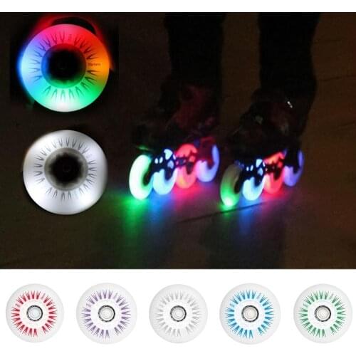 76mm In-line Speed Skate Skating Sliding LED Light Flashing Pulley Roller wheels Light Flashing Pulley Roller wheels Flashing