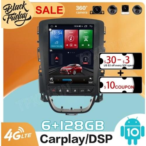128GB Android 10.0 Tesla Style for Opel J 2010 2011 2012 2013 Carplay GPS Car Navigation Multimedia Video Player Stereo Radio