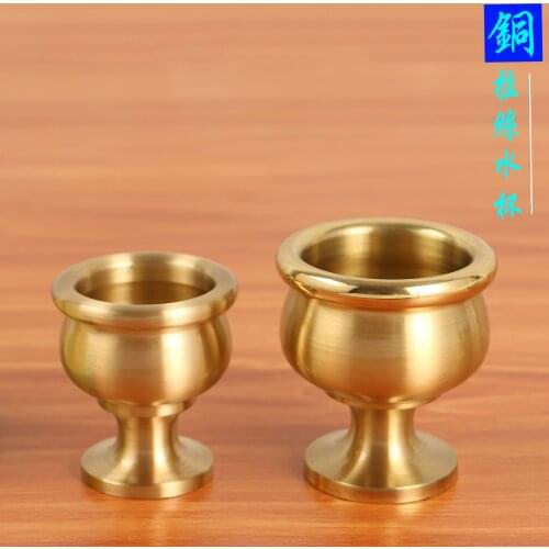 Buddhist Utensils Holy Water Cup Pure Copper Bowl Water Supply Cup Wine Buddhism Item Buddha Sacrifice enshrine worship