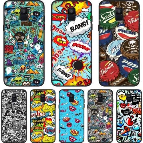Anime Graffiti Phone Case For Samsung Galaxy A6 A8 Plus 2018 Silicone Back Cover For Samsung A6 A7 A8 2018 A3 A5 2016 2017 Case