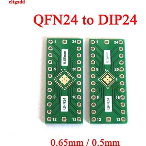 Cltgxdd 10pcs QFN24 Turn DIP24 SMD DIP Switch Adapter Plate 0.5mm 0.65mm QFN24 to DIP24