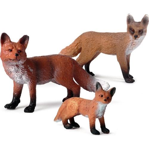 Forest Wildlife Animals Fox Simulation Animal Figurine Red Fox Action Figure PVC Miniature Educational Model Toy Kids Gift