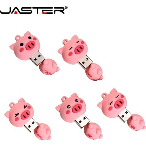 JASTER Cute pink pig USB flash drive Creative gifts U pendrive 4GB 8GB 16GB 32GB 64GB 128GB memory U disk bulk gift/gadget