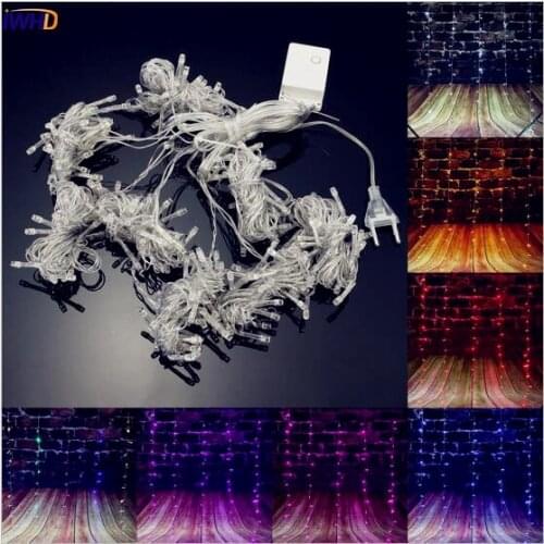 IWHD 3x3M Garlands LED Christmas Lights Outdoor EU/US Plug Cristmas Decoration Navidad LED Fairy Lights Cortina De LED