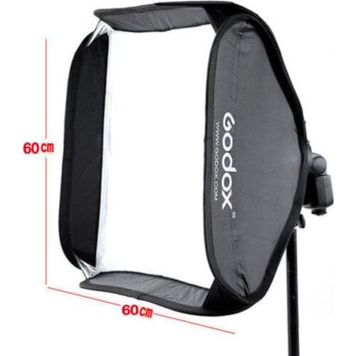 Godox Professional 60 x 60cm Adjustable Softbox + S-Type Flash Speedlite Bracket Bowens Mount Holder for Studio Photography
