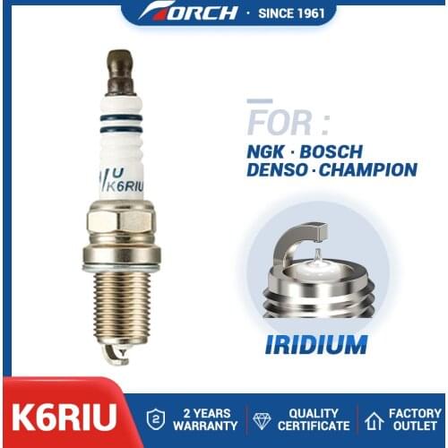 Iridium Spark Plug TORCH K6RIU for NGK FR6EI for MITSUBISHI LANCER RALLIART SPORTBACK 2010-2010 2.0L/1998cc