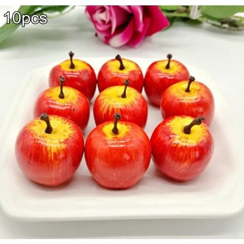 10 Pcs Artificial Foam Mini Apples Red Green Simulation Faux Fruit DIY Crafts Ornaments Photography Props Wedding Home Decor