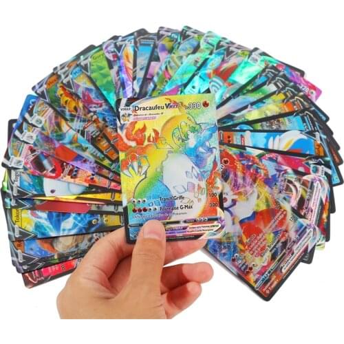 300Pcs Pokemon French Cards Pikachu Dracaufeu Lokhlass Salarsen 50Vmax 50V Collection Trading Card Game Toys