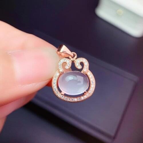 KJJEAXCMY fine Jewelry 925 Sterling Silver Natural Rose Quartz Girl new popular Pendant Necklace Support Test Chinese style