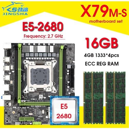 X79 Motherboard set with LGA2011 Processor Xeon E5 2680 CPU 4pcs x 4GB=16GB Memory DDR3 REC RAM 1333Mhz NVME M.2 slot