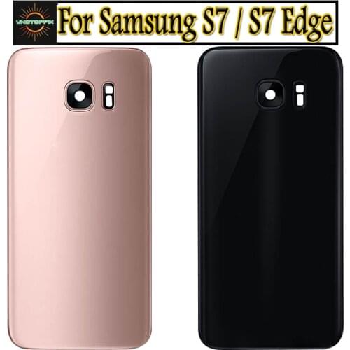 For Samsung Galaxy S7 Edge G935 S7 G930 Battery Back Cover Door Housing Replacement Repair Parts + ear Camera Glass Lens Frame
