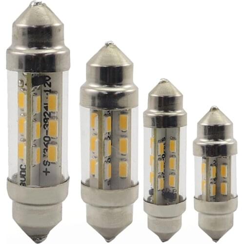 Mcdrlled C5w C10w Car LED Bulb Festoon Reading Lamp Boat Semaphore Light License Plate Lights12V 24V 1.5W White