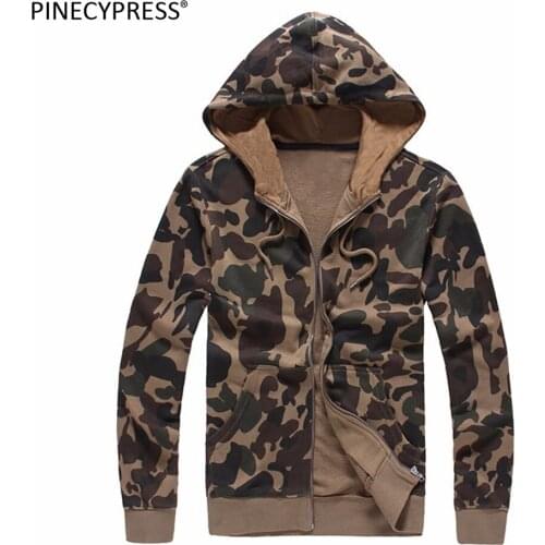 100% Cotton Man Hoodie Camouflage Autumn Spring Quality Male Long Sleeve Fashion Zipper Amy Green 2021 Men Hooded Sweatshirt