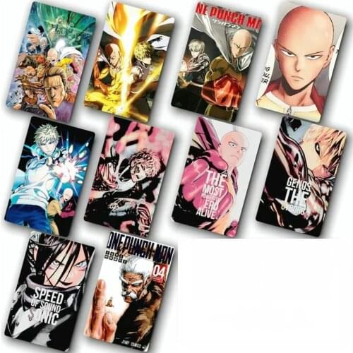 10pcs ONE PUNCH-MAN Card Sticker Smooth Surface DIY Decoration Bus ID Anime Stickers