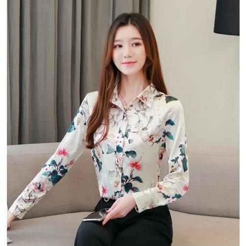 2021 spring new silk shirt womens long-sleeved high-end temperament fashion slimming professional wear mulberry silk bottoming