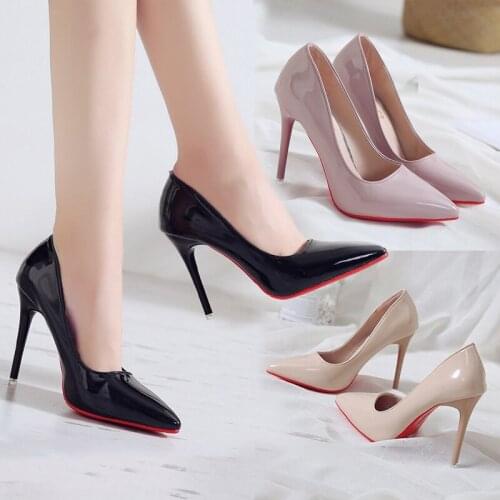 2019 spring new high heel women shallow mouth pointed womens shoes fashion high heel stiletto womens shoes
