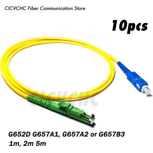 10pcs LSH(E2000)/APC-SC/UPC Fiber Patchcord-SM(9/125) G657B3, G657A2, G657A1 or G652D-1m, 2m or 5m-3.0mm Cable Jumper