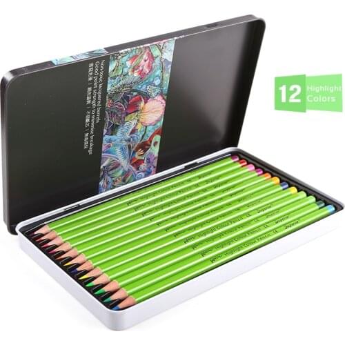 Superior 12 Colors Highlight Colouring Pencils Non-toxic Colored Pencils Set For School Drawing Lapices De Colores Art Supplies