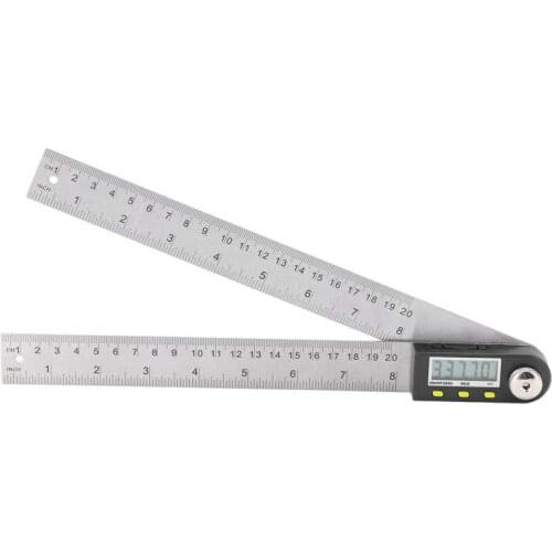 Level Measuring Instruments Linear Scale Digital Angle Finder LED Display Stainless Steel Imperial 360° Measurer 200mm