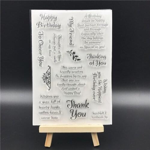 Thank You Transparent Clear Silicone Stamp/Seal for DIY scrapbooking/photo album Decorative clear stamp sheets A673