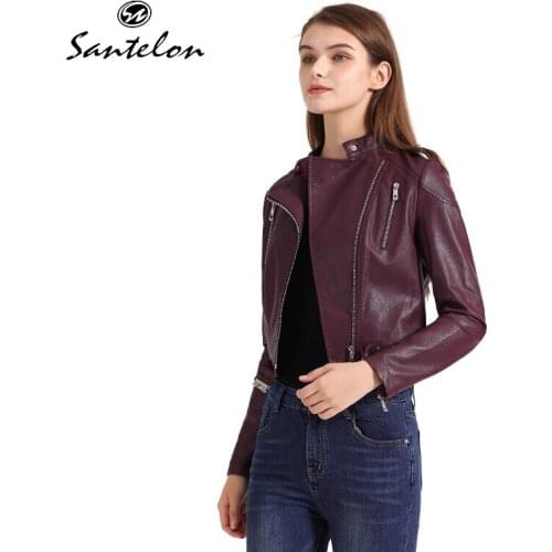 SANTELON Women's Leather Jackets