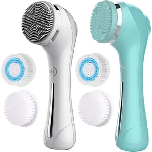 3 in 1 Face Cleansing Brush Silicone Facial Brush Pore Cleaner Face Massage Skin Care Waterproof Facial Brush